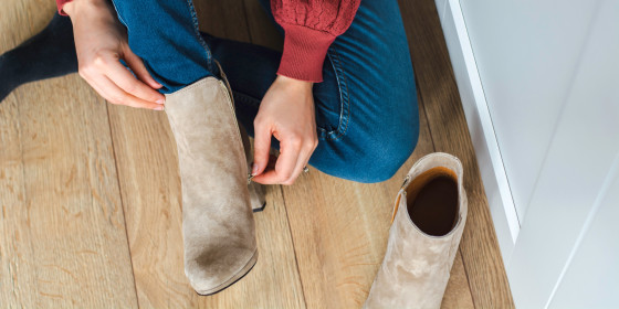 Experts recommend focusing on preventing suede from getting damaged with things such as tools, brushes, protectors and erasers.