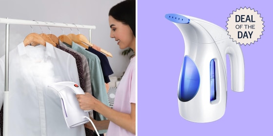 The portable steamer is about the size of a Kindle Paperwhite.
