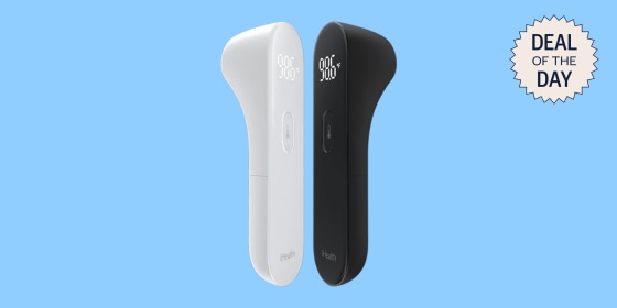 The thermometer comes in white, with a bright LED display for readouts.