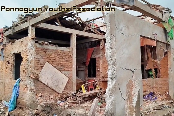 Airstrike at a school, at a location given as Kyauktaw