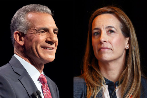 Side by side of Jack Ciattarelli and Mikie Sherrill.