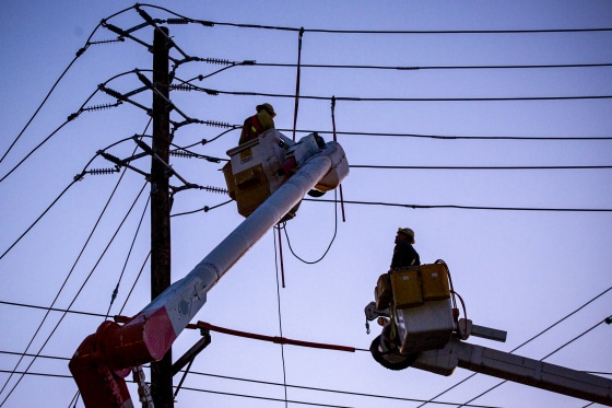Electricity workers.
