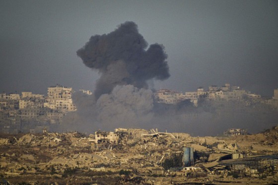 Smoke rises to the sky.