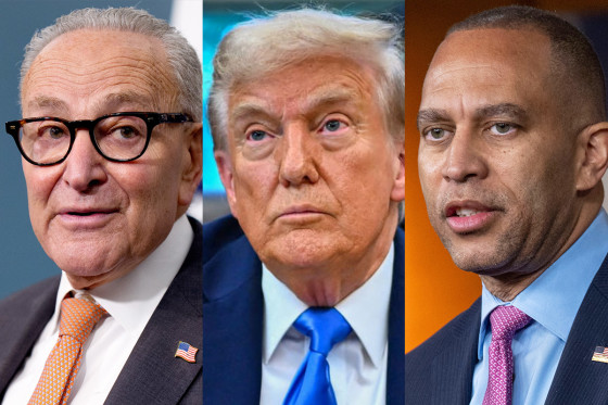 chuck schumer donald trump hakeen jeffries politics political politicians