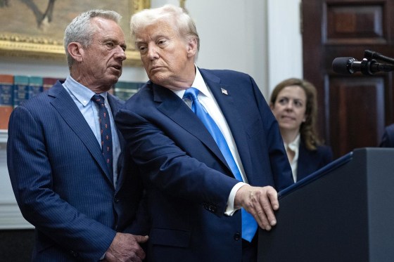 Health and Human Services Secretary Robert F. Kennedy Jr. speaks to President Donald Trump