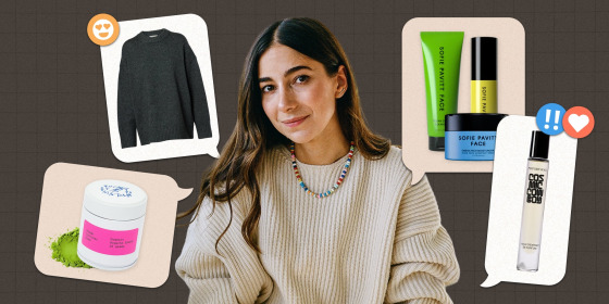 Ghia’s founder and CEO says her favorite products include a cozy sweater, Rocky’s Matcha, Sofie Pavitt Face skin care and Perfumehead fragrances.
