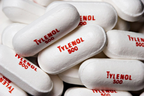 Johnson & Johnson's Tylenol pills in a pile.