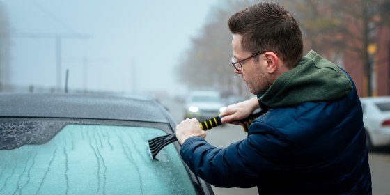 Many windshield scrapers come with brush attachments that make it easy to wipe away snow.
