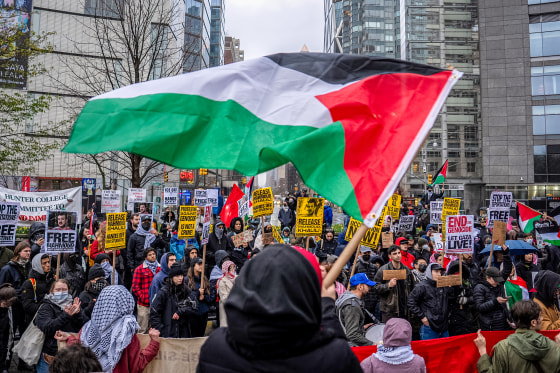 Palestinian flag at a protest.
