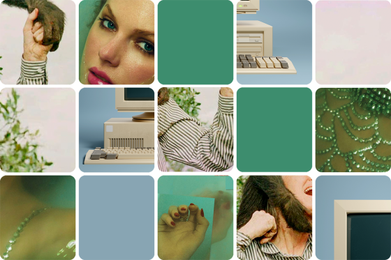Grid of obscured images 