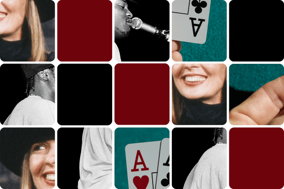 Photo grid of obscured images 