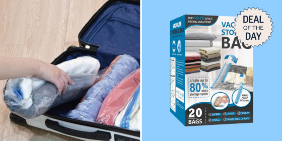 Anyone short on space for clothes could benefit from using a set of vacuum storage bags. 
