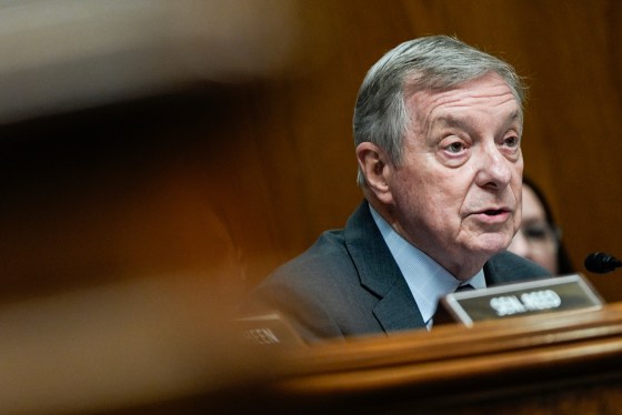 Dick Durbin speaks while seated