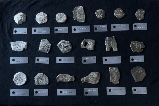 Over 1000 silver coins known as Reales were recovered from the the remains of the 1715 Treasure Fleet in Vero Beach, Fla.