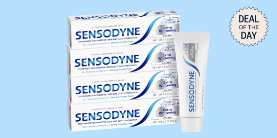 Sensodyne is my go-to toothpaste — especially during weeks where I’m whitening my teeth and putting them through the ringer.
