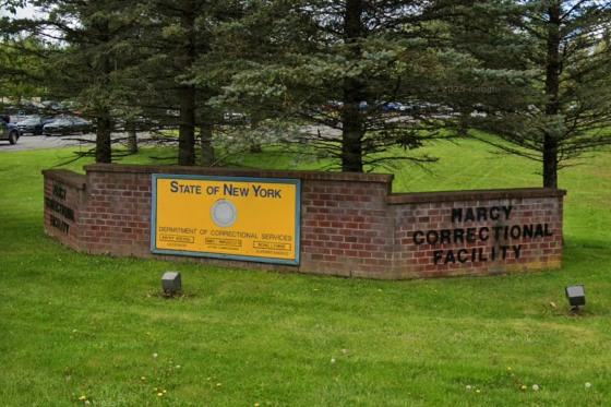 The brick facade for Marcy Correctional Facility outside