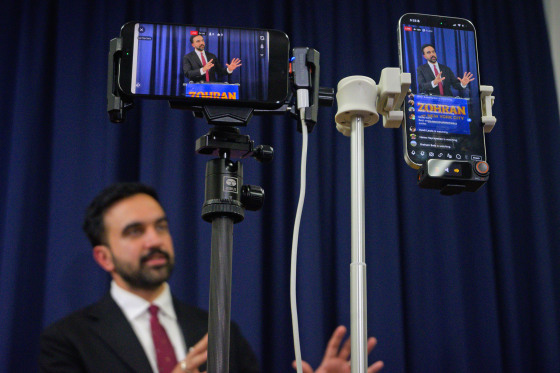 Zohran Mamdani at an influencer event ahead of the New York City mayoral election on Oct. 28, 2025.