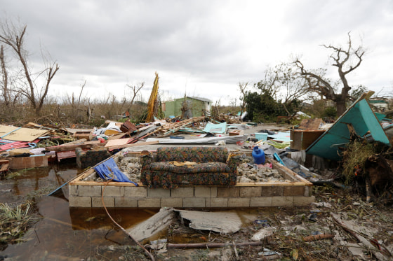 Damaged furniture and debris in Black River, Jamaica
