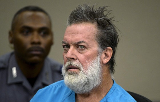 Image: Robert Lewis Dear, accused of shooting three people to death and wounding nine others at a Planned Parenthood clinic in Colorado last month, attends his hearing at an El Paso County court in Colorado Springs