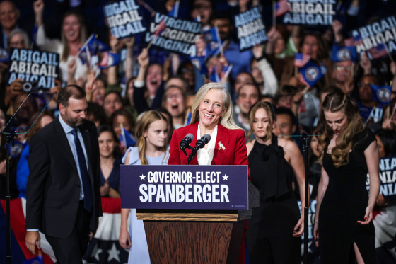 Image: Virginia's Democratic Gubernatorial Candidate Abigail Spanberger Holds Election Night Party In Richmond