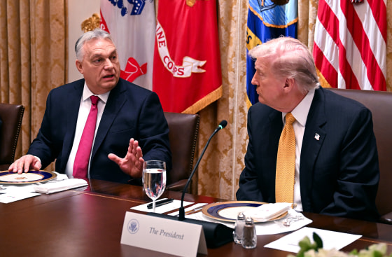 Prime Minister of Hungary Viktor Orban and President Donald Trump in the White House.