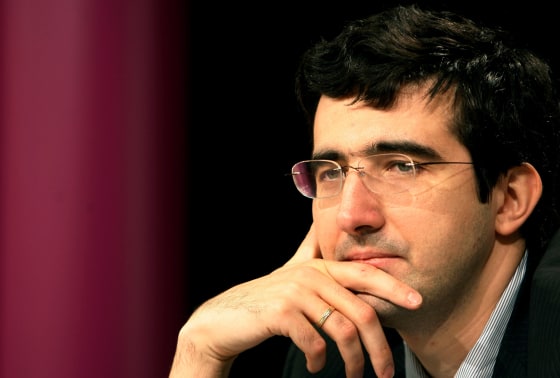 Russia's Vladimir Kramnik during a news conference in Bonn, Western Germany, Oct. 27, 2008. 