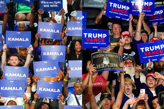 Harris supporters; Trump supporters.