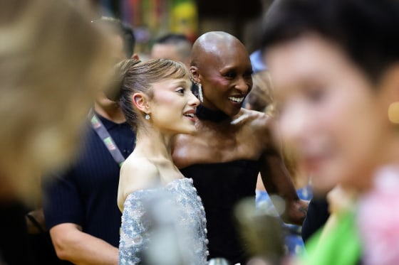 Ariana Grande and Cynthia Erivo give an interview during at Universal Studio Singapore on November 13, 2025.