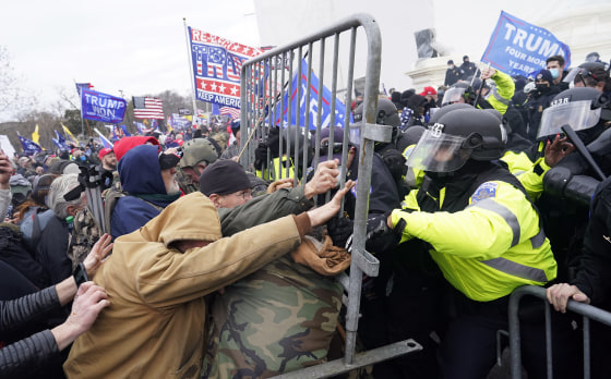 Pro-Trump protesters rioting on Jan. 6, 2021 in Washington, D.C.