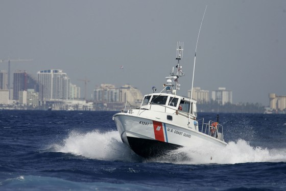 A U.S. Coast Guard boat participates in drill in 2007 off the shore of Miami.