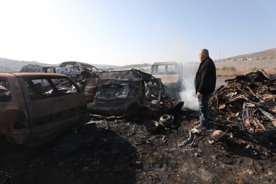 Israeli settlers set fire to warehouse in the West Bank