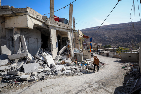 Aftermath of Israeli strikes.