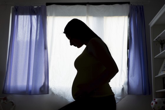 silhouette of pregnant woman
