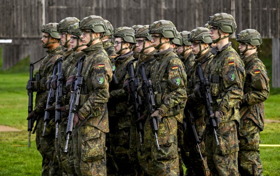 Recruits attend a shooting practice.