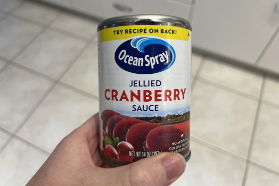 A can of Ocean Spray cranberry sauce.