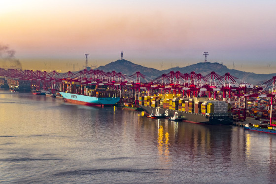 Yangshan Deepwater Port Container Terminal in Shanghai