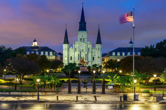 National Historic Landmark with St. Louis Cathedral.