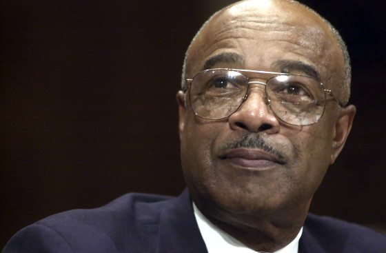 Incoming Secretary of Education Rod Paige appears at a Senat