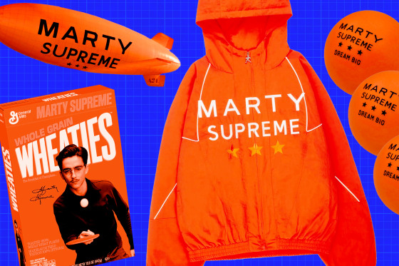 A24's marketing strategy for "Marty Supreme" included flying a blimp over Los Angeles, releasing Wheaties boxes with Timothée Chalamet on them and exclusive merch.