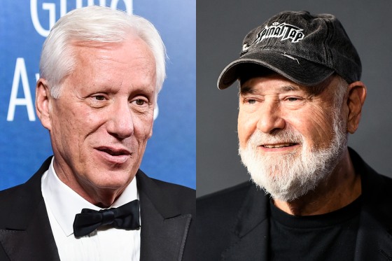 A split composite image of James Woods and Rob Reiner