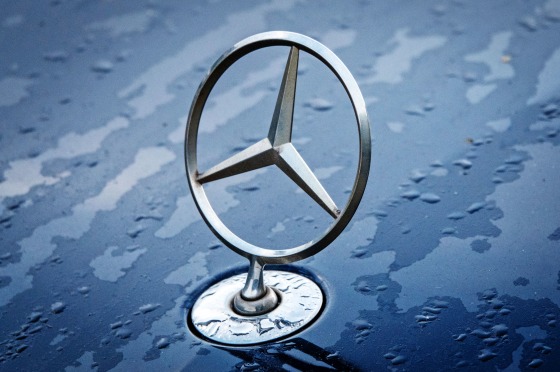 A Mercedes-Benz hood ornament.