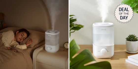 This humidifier comes in white and black, but only the white version is on sale right now.