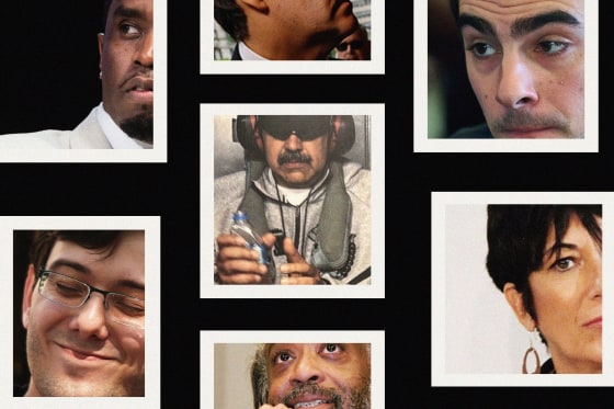Photo illustration of Sean Combs, Nicolas Maduro, Martin Shkreli, Ghislaine Maxwell, Al Sharpton, and Luigi Mangione