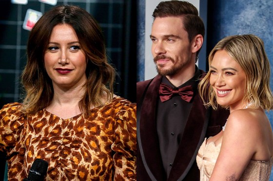 A split composite of Ashley Tisdale, Matthew Koma and Hilary Duff.