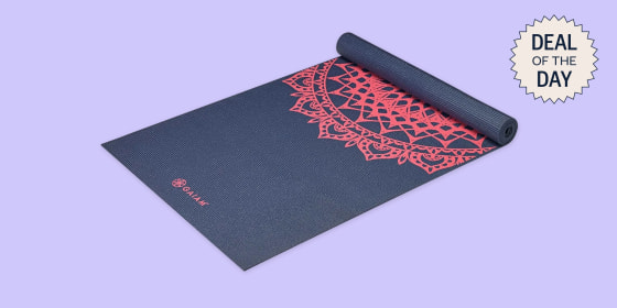The Gaiam yoga mat is non-slip, cushioned, and easy to transport.