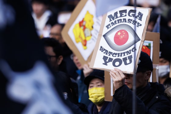 Image: Kemi Badenoch Attends A Protest Against The Proposed Chinese "Super-Embassy" In Central London
