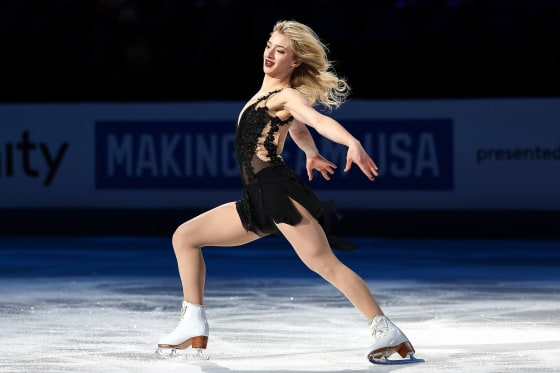 Image: Amber Glenn skates in Making the Team