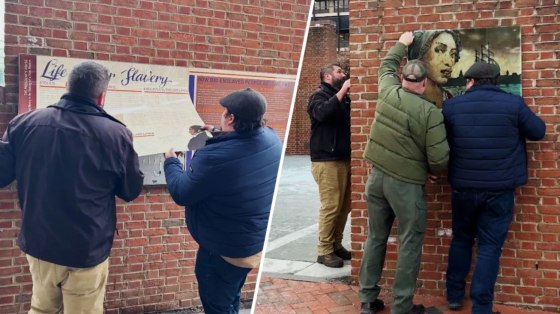 A slavery exhibit is dismantled in Philadelphia.