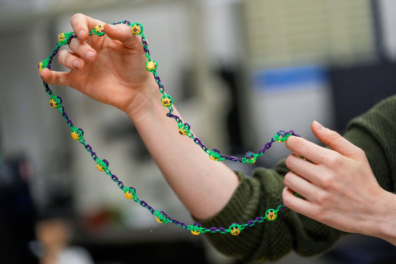 Biodegradable Mardi Gras Beads.