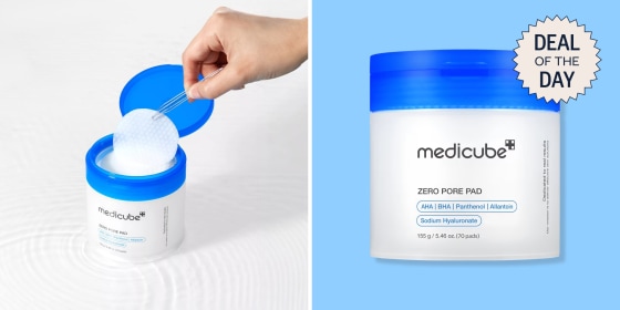 Medicube toner pads contain AHA and BHA to improve skin texture.
